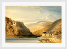 William Callow Print, The Rhine at Assmannshausen (1863) in a white frame