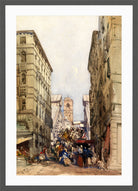 William Callow Print, The Rialto (1846) in a dark grey frame