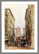 William Callow Print, The Rialto (1846) in a light grey frame