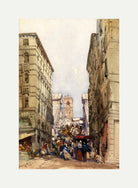 William Callow Print, The Rialto (1846) with an off-white border for rolled canvas