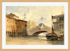 William Callow Print, The Rialto Bridge, Venice in an oak frame
