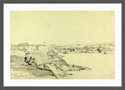 William Callow Print, The Royal Citadel and Cattewater, Plymouth (1842) in a dark grey frame