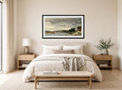 William Callow Print, The Seine at St displayed above a bed
