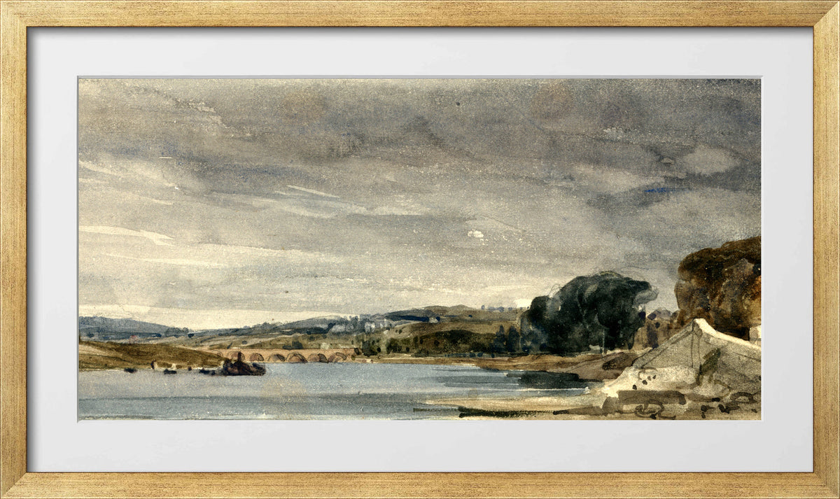 William Callow Print, The Seine at St in a gold frame