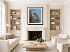 William Callow Print, The Temple of Vesta and the Falls at Tivoli (1859) displayed in a Scandinavian living room