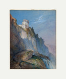 William Callow Print, The Temple of Vesta and the Falls at Tivoli (1859) with an off-white border for rolled canvas