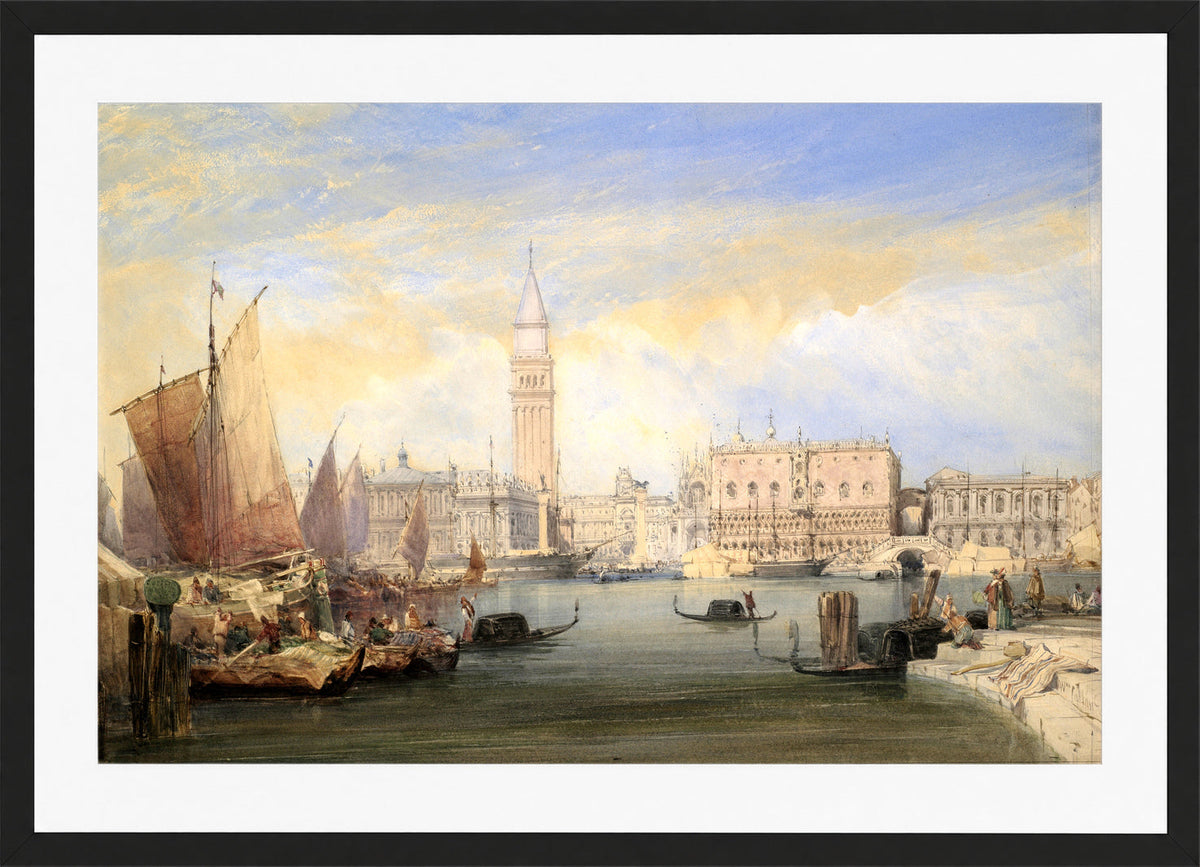 William Callow Print, Venice from St in a black frame