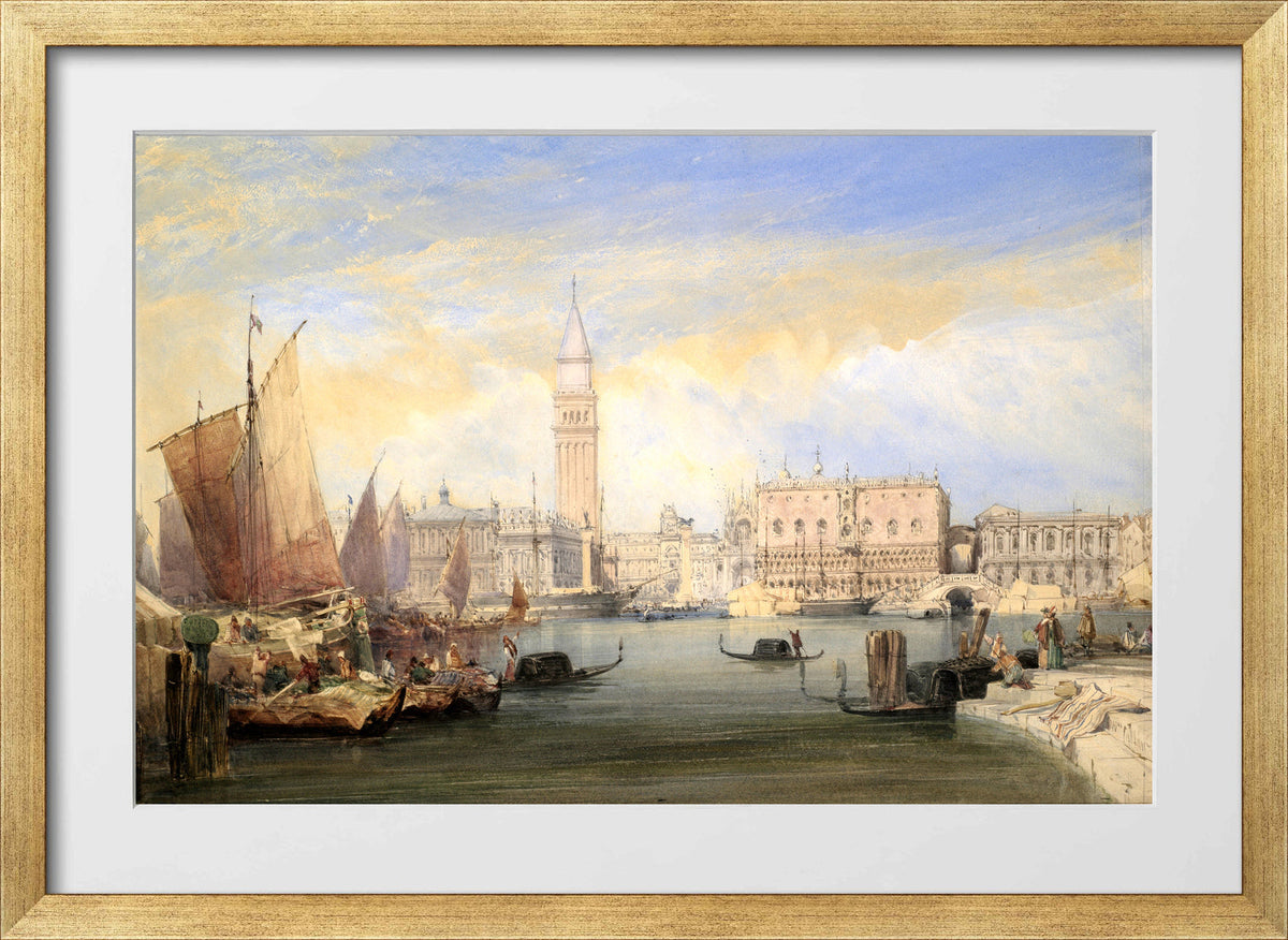 William Callow Print, Venice from St in a gold frame