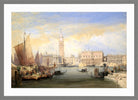 William Callow Print, Venice from St in a light grey frame