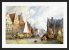 William Callow Print, View of Ghent (1895) in a black frame