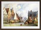 William Callow Print, View of Ghent (1895) in a brown frame