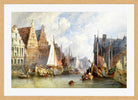William Callow Print, View of Ghent (1895) in an oak frame