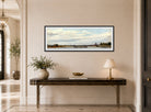William Callow Print, View of Paris from Charenton (1834) displayed above a console table