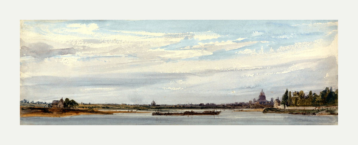 William Callow Print, View of Paris from Charenton (1834) with an off-white border for rolled canvas