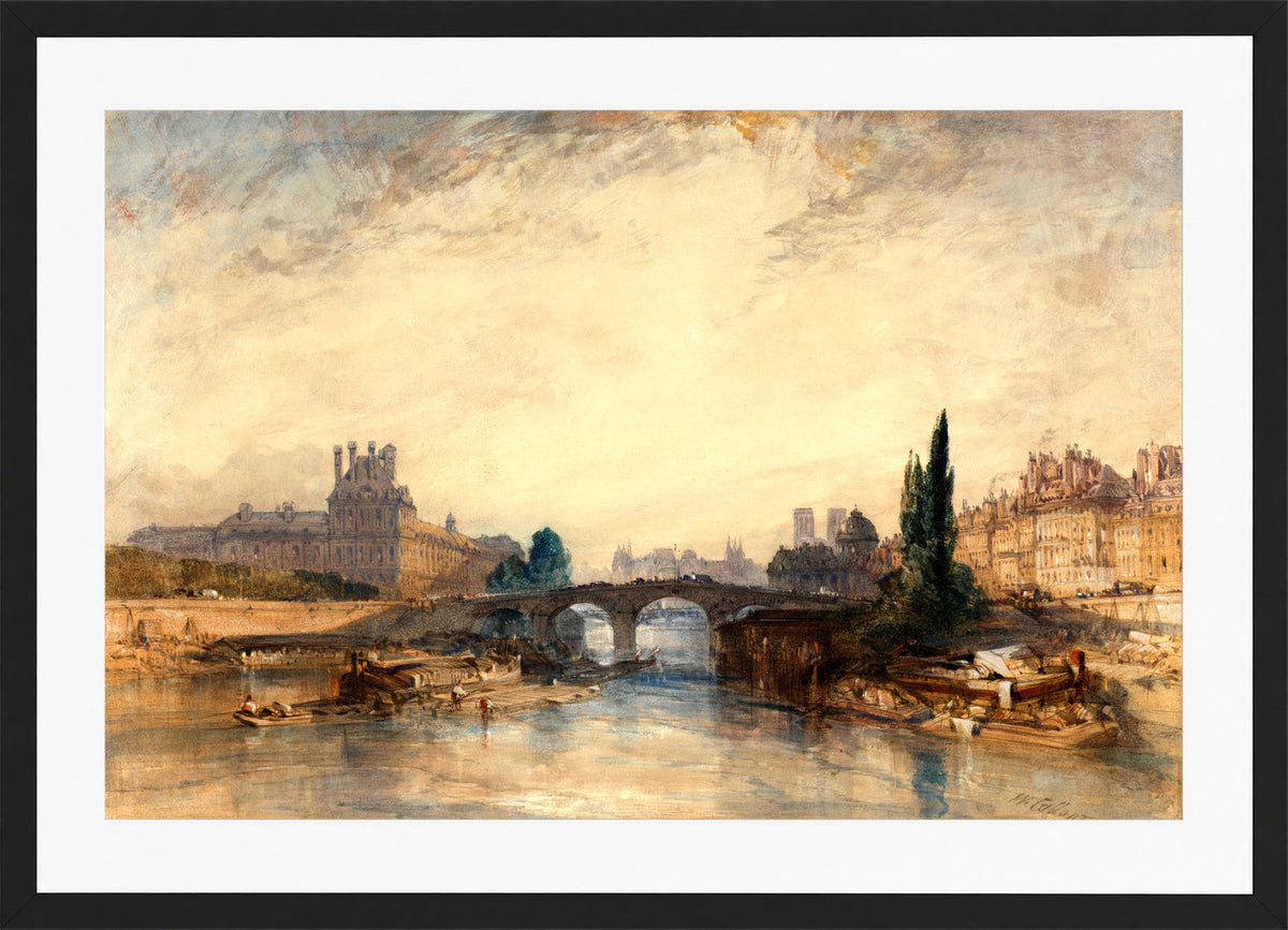 William Callow Print, View of the Pont Royal (ca in a black frame