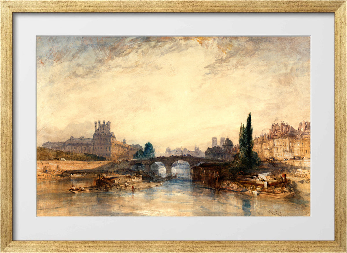 William Callow Print, View of the Pont Royal (ca in a gold frame