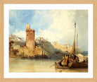 William Callow Print, Villeneuve lez Avignon (1840) in an oak frame