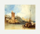 William Callow Print, Villeneuve lez Avignon (1840) with an off-white border for rolled canvas