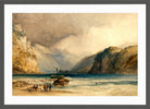 William Callow Print, Walenstadt, from Weesen, Switzerland (1842) in a dark grey frame