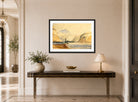 William Callow Print, Wallenstadt from Wesen, Switzerland (1838) displayed above a console table