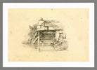 William Callow Print, Watermill in a light grey frame