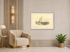 William Callow Print, Windmill displayed in an Art Deco interior