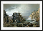William Trost Richards Print, A Rocky Coast (1877) in a black frame