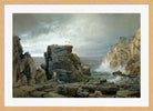 William Trost Richards Print, A Rocky Coast (1877) in a light oak frame