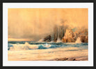 William Trost Richards Print, A Rocky Coast (1897) in a black frame