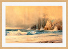 William Trost Richards Print, A Rocky Coast (1897) in a light oak frame