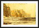 William Trost Richards Print, Baldart Castle, Kilkee, County Clare, Ireland (1892) in a black frame