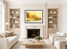 William Trost Richards Print, Baldart Castle, Kilkee, County Clare, Ireland (1892) displayed in a Scandinavian living room