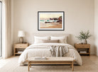 William Trost Richards Print, Breakers (1881) displayed above a bed
