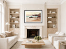 William Trost Richards Print, Breakers (1881) displayed in a Scandinavian living room
