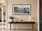 William Trost Richards Print, British Coastal View (Coast of Cornwall) (circa 1880) displayed above a console table
