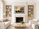 William Trost Richards Print, Coastal Scene displayed in a Scandinavian living room
