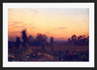 William Trost Richards Print, Corn Shocks and Pumpkins (1864) in a black frame