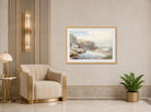 William Trost Richards Print, Crashing Waves (circa 1895) displayed in an Art Deco interior