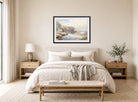 William Trost Richards Print, Crashing Waves (circa 1895) displayed above a bed