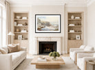 William Trost Richards Print, Crashing Waves (circa 1895) displayed in a Scandinavian living room