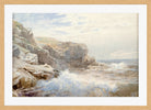 William Trost Richards Print, Crashing Waves (circa 1895) in a light oak frame