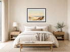 William Trost Richards Print, Dunes Near Atlantic City (circa 1895) displayed above a bed