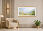 William Trost Richards Print, Franconia Notch, New Hampshire (1872) displayed in an Art Deco interior