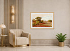 William Trost Richards Print, Huckleberry Bushes at Matunuck, Rhode Island displayed in an Art Deco interior
