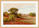 William Trost Richards Print, Huckleberry Bushes at Matunuck, Rhode Island in a light oak frame