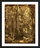 William Trost Richards Print, In The Woods (1864) in a black frame