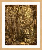 William Trost Richards Print, In The Woods (1864) in a light oak frame