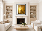 William Trost Richards Print, Indian Summer (1875) displayed in a Scandinavian living room