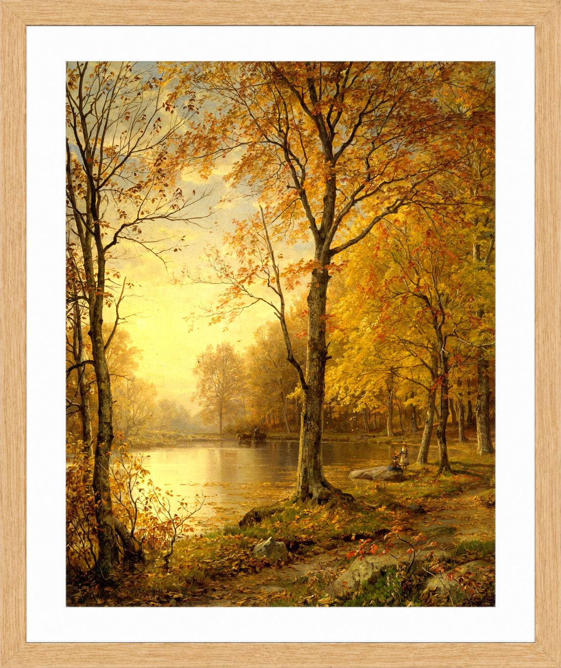 William Trost Richards Print, Indian Summer (1875) in a light oak frame