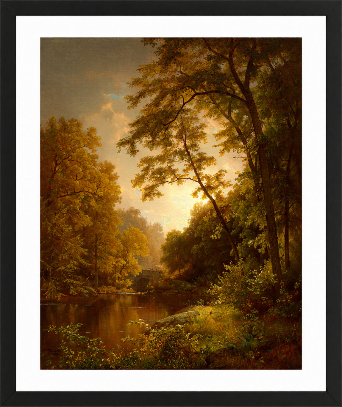 William Trost Richards Print, June Day (1870) in a black frame